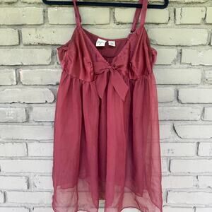 Burnt orange mesh babydoll top